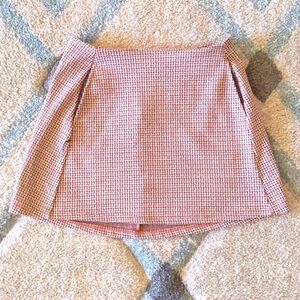 Originality Red/Black/White Houndstooth Mini Skirt, Size S